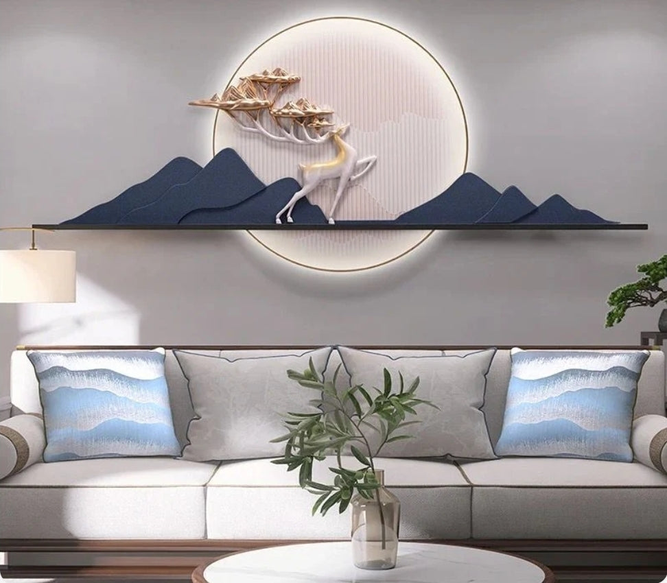 Celestial Deer Radiance – 3D Resin Wall Decor