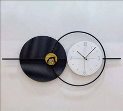 Modern Metal Wall Clock – Black & Gold