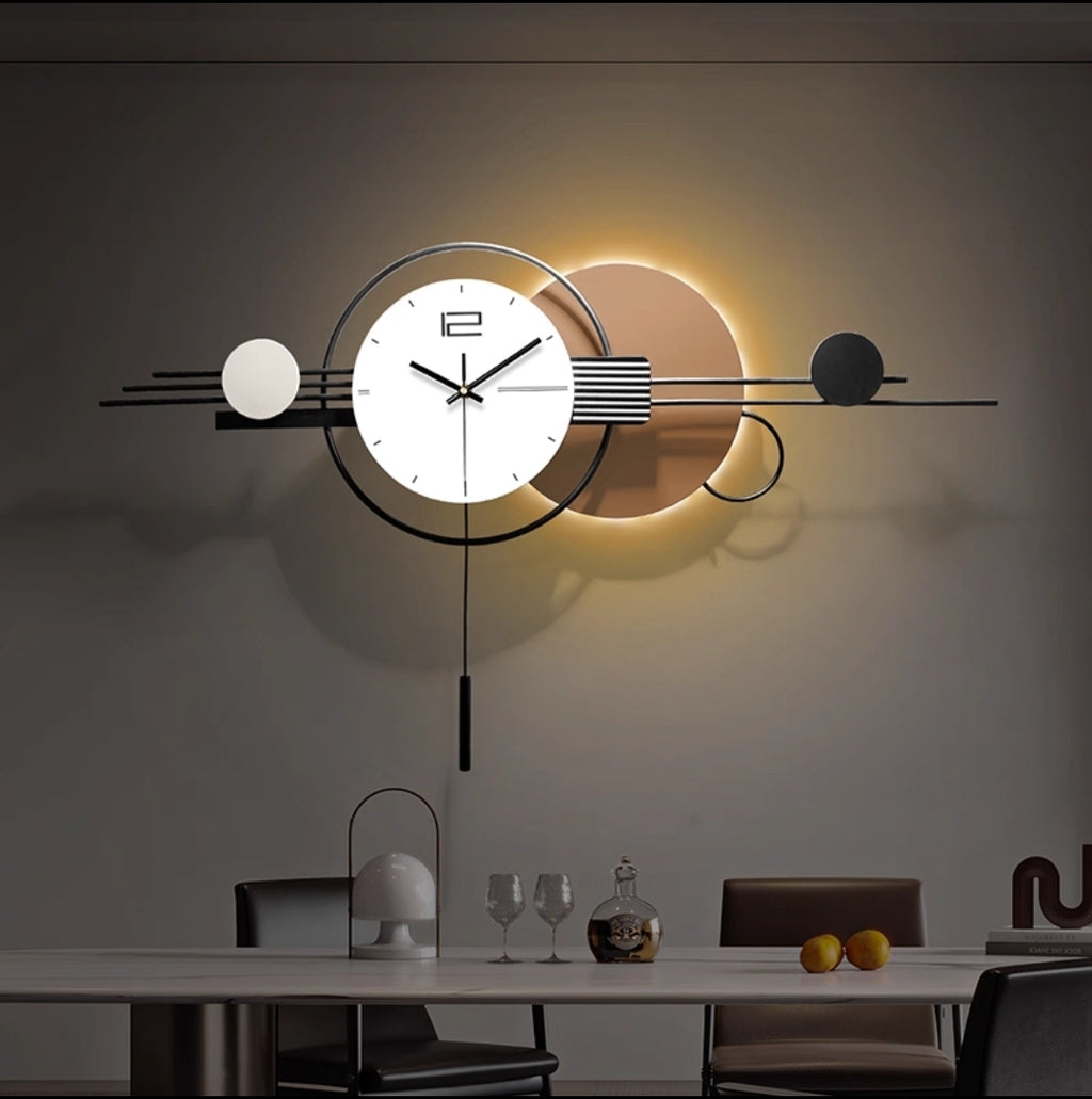 Modern Geometric LED Metal Wall Clock