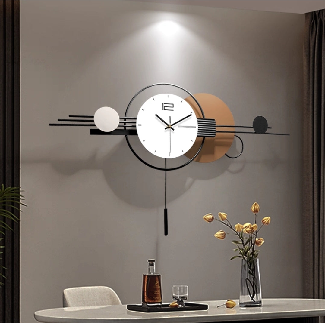 Modern Geometric LED Metal Wall Clock