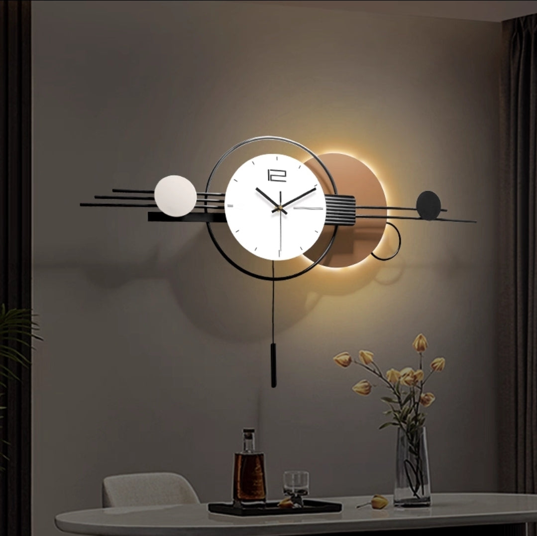 Modern Geometric LED Metal Wall Clock