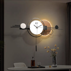 Modern Geometric LED Metal Wall Clock