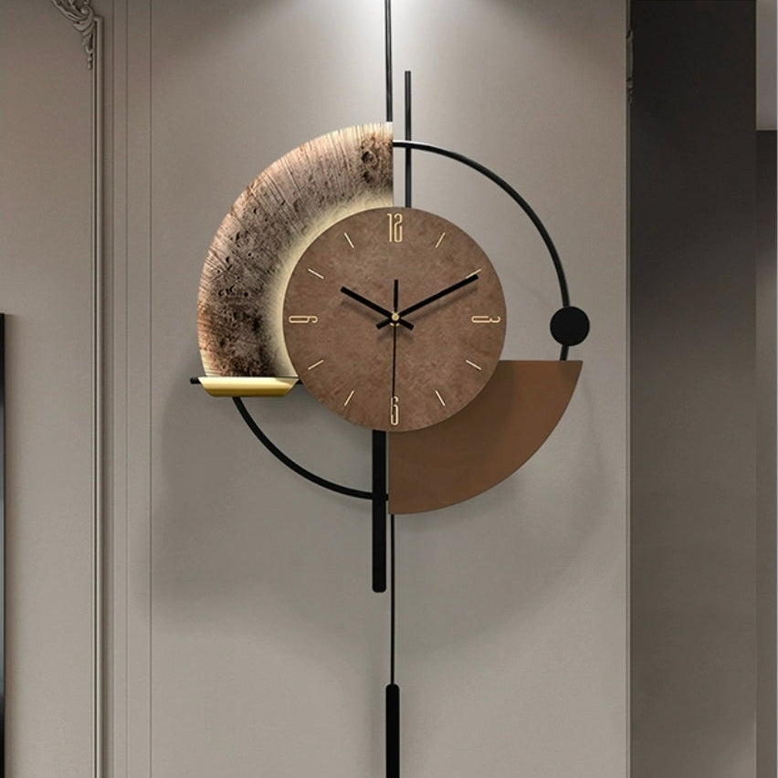 Metal wall clock with led lights