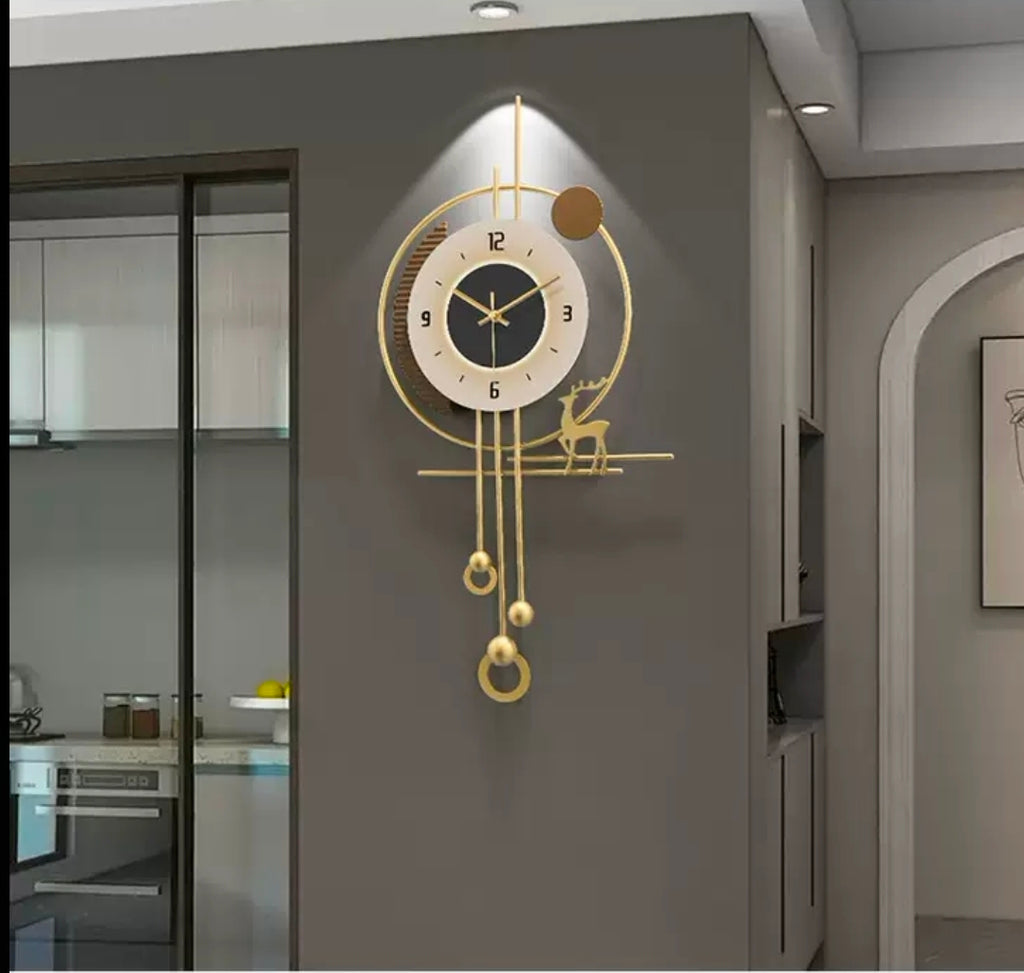 Metal wall clock with led lights