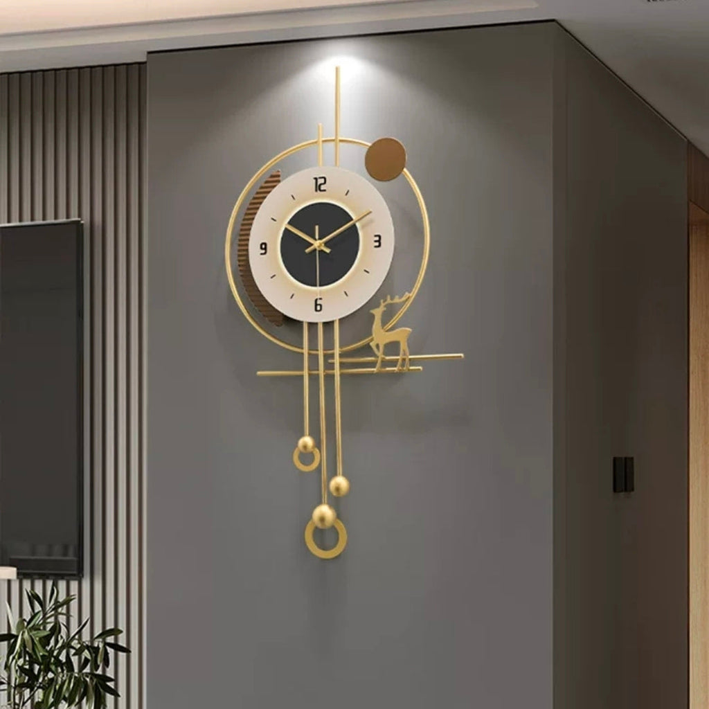 Metal wall clock with led lights