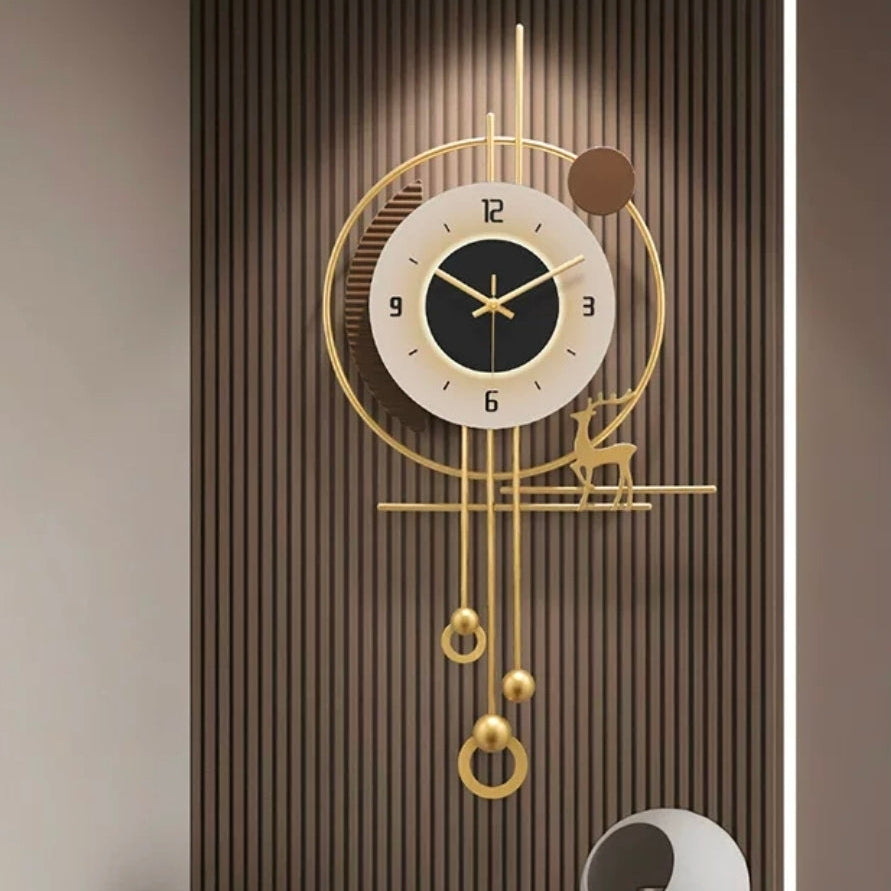 Metal wall clock with led lights