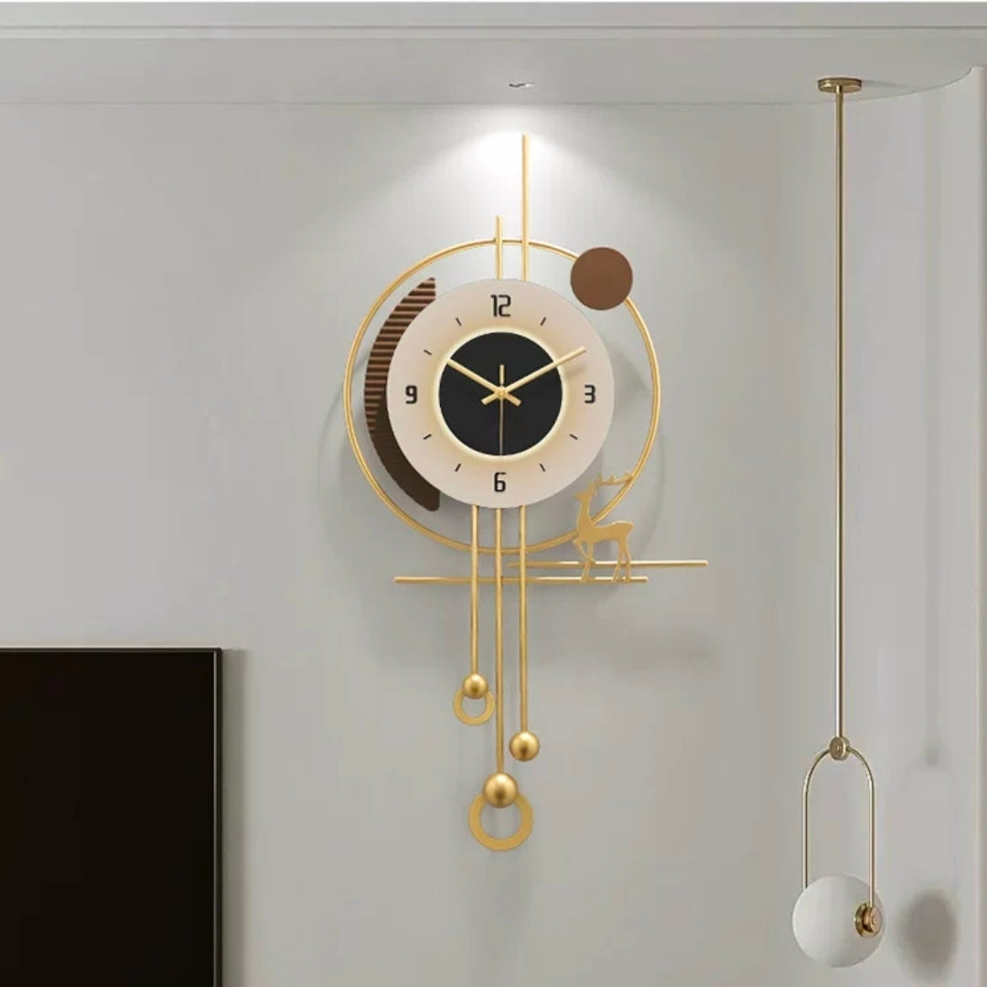 Metal wall clock with led lights