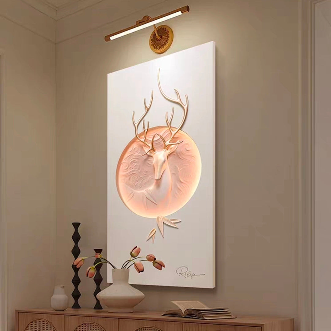 Golden Deer 3D Wall Art