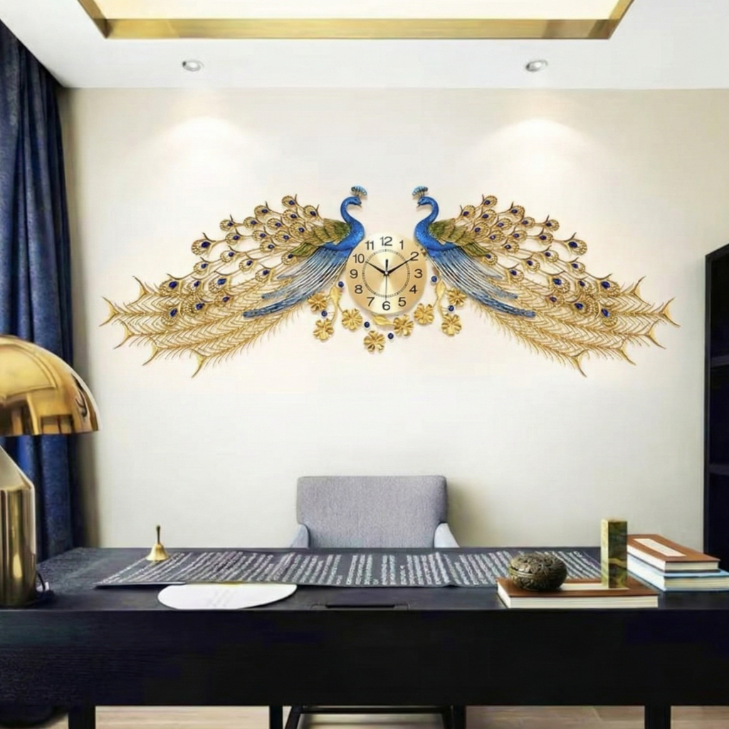 Peacock wall clock