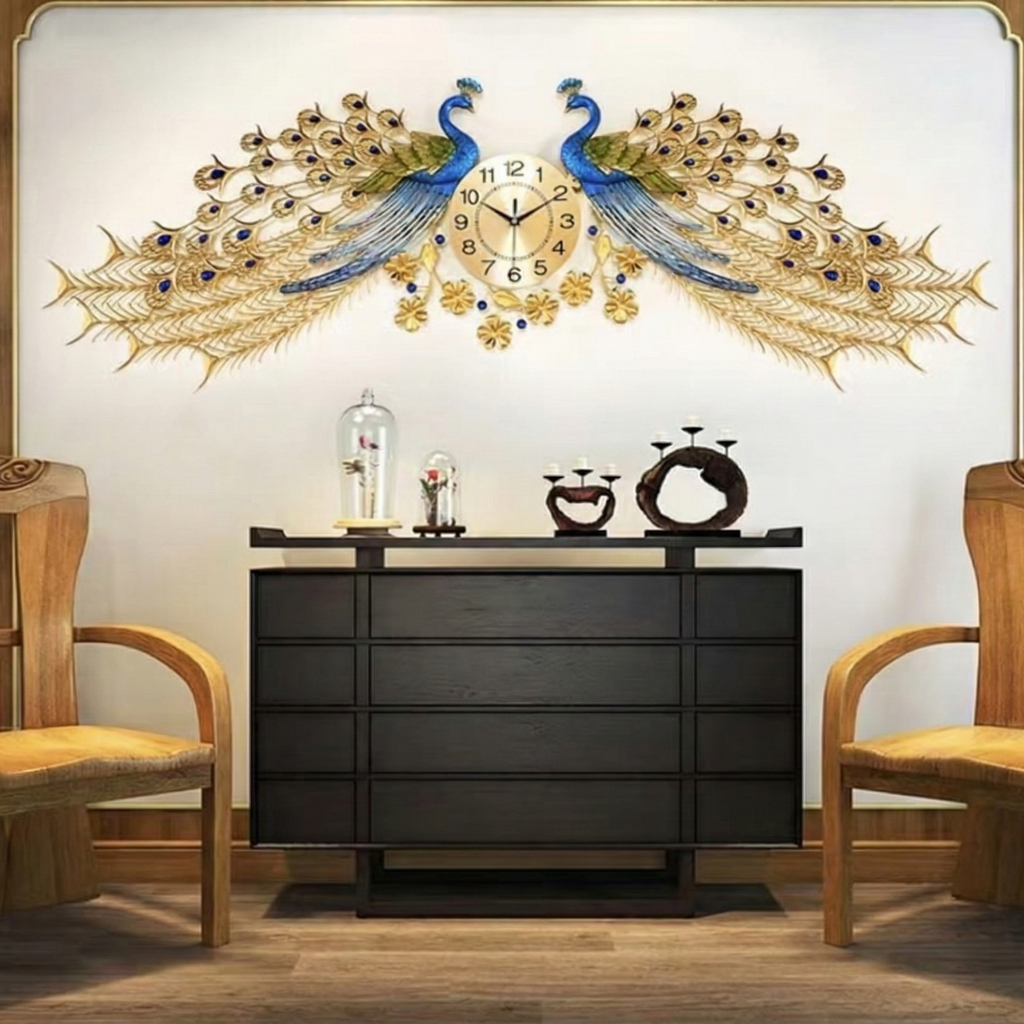 Peacock wall clock