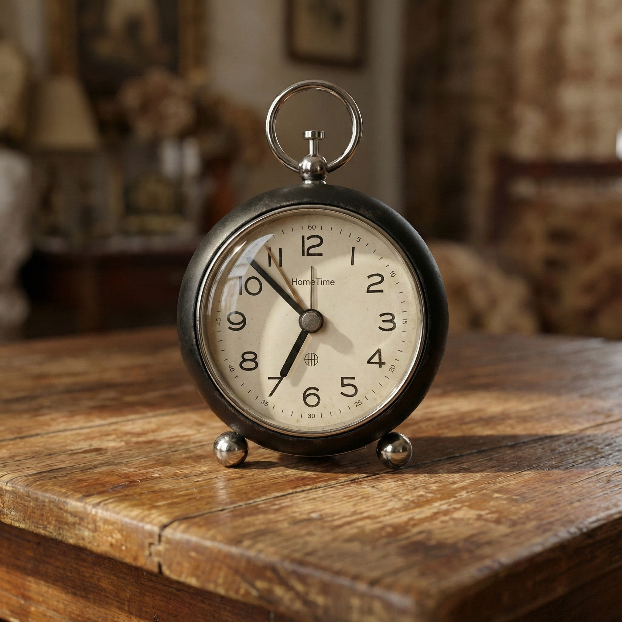 Table Clock Mini Retro Round Analog Alarm Clock - Pastel & Neutral Collection