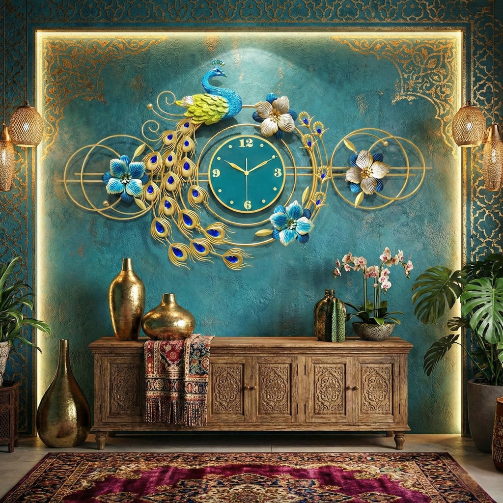 Peacock wall clocks