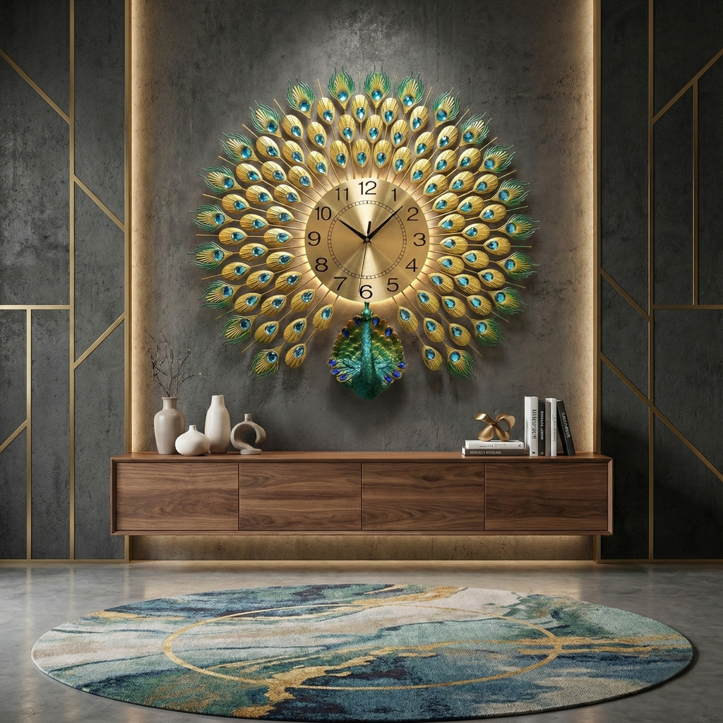 Peacock wall clocks