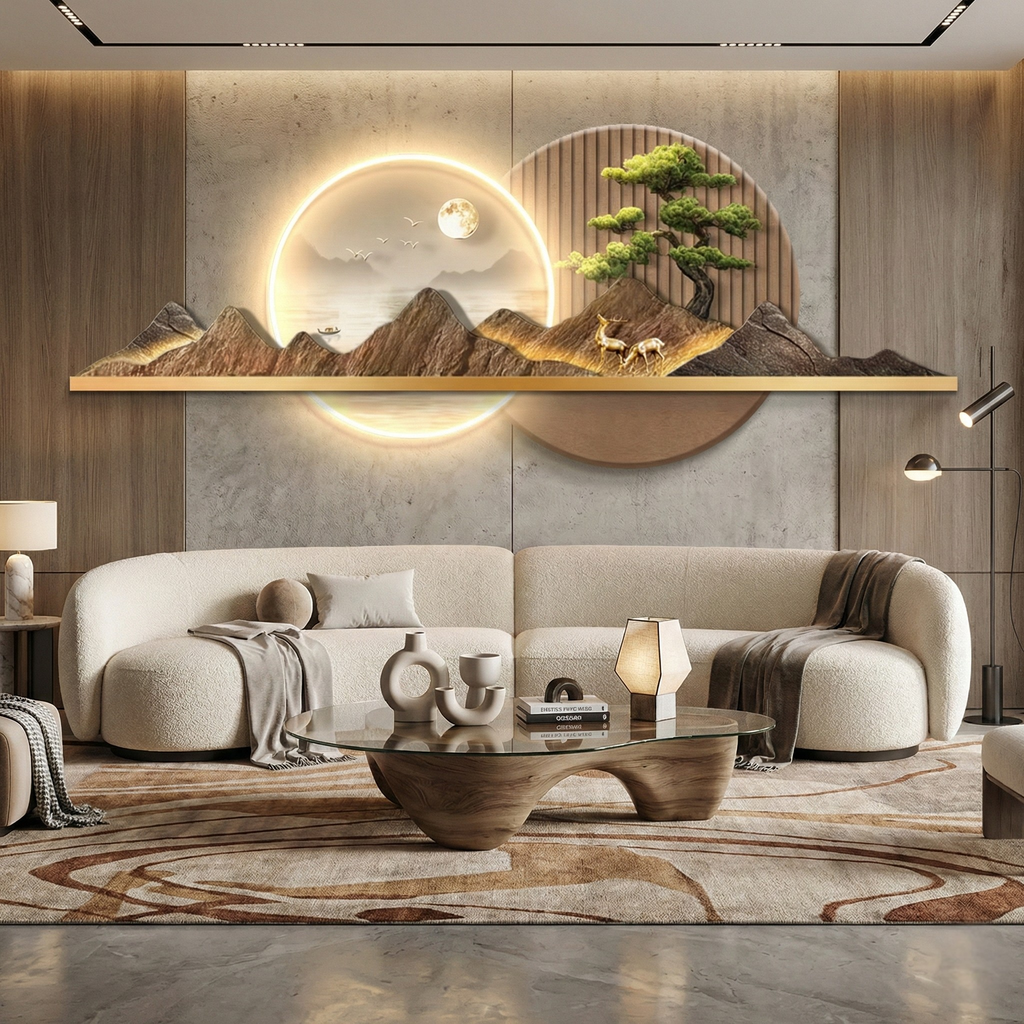 3D Crystal wall decor with led lights