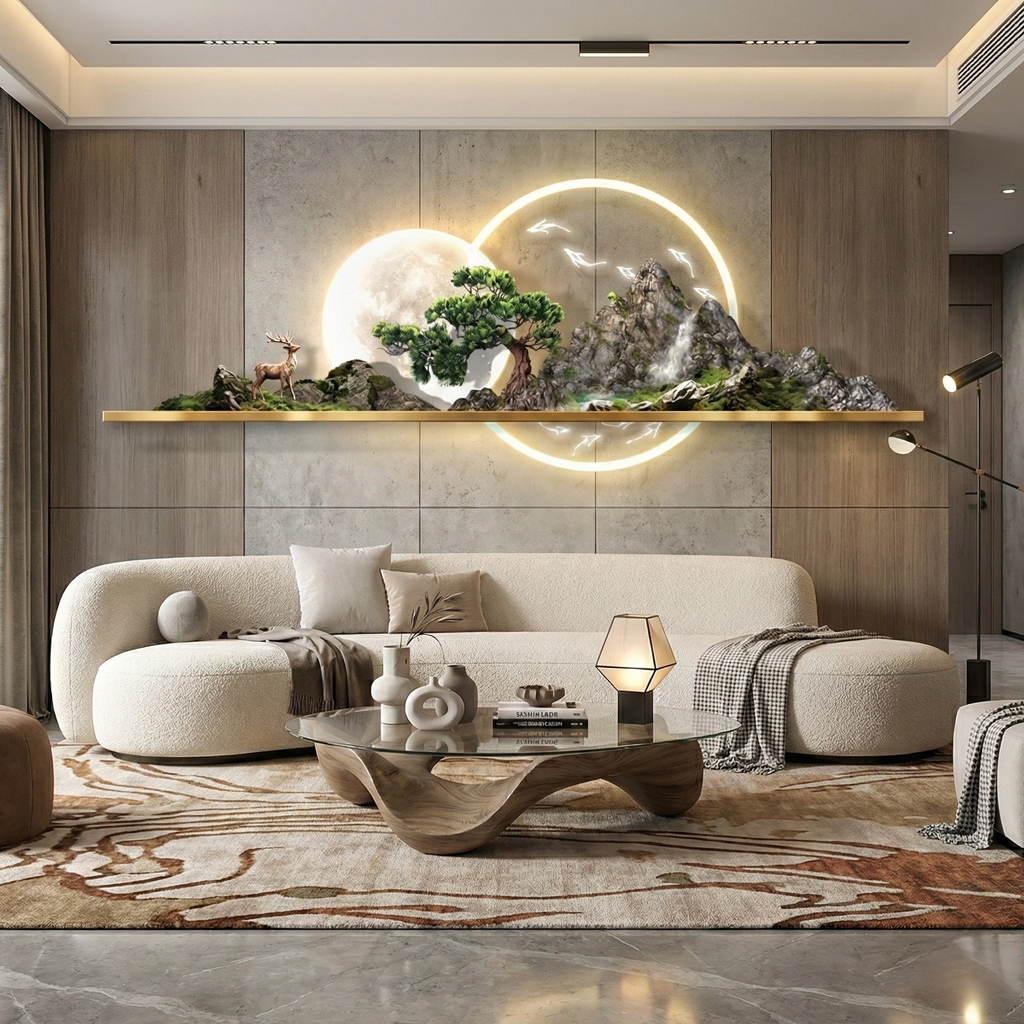 3D Crystal wall decor with led lights