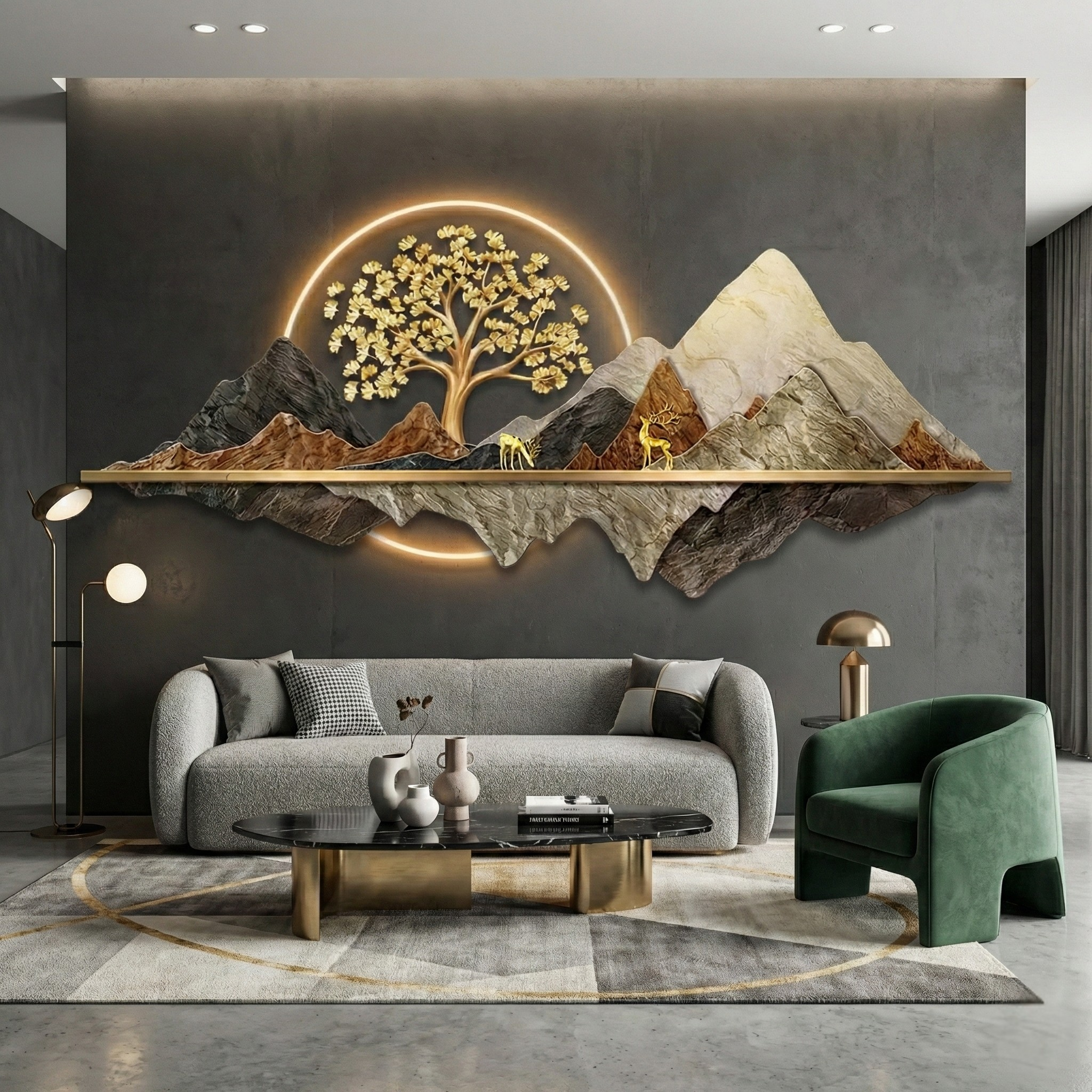 3D Crystal wall decor with led lights