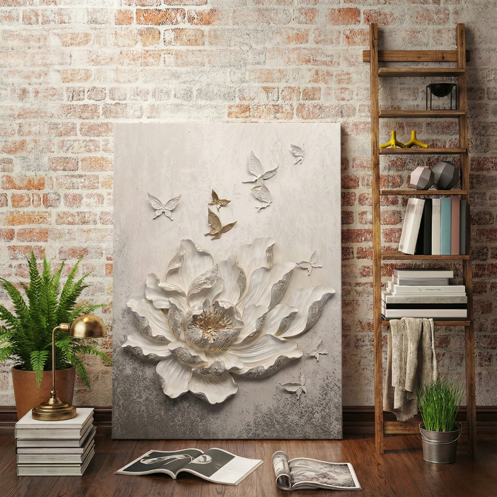 3D Floral Wall Art With Butterflies