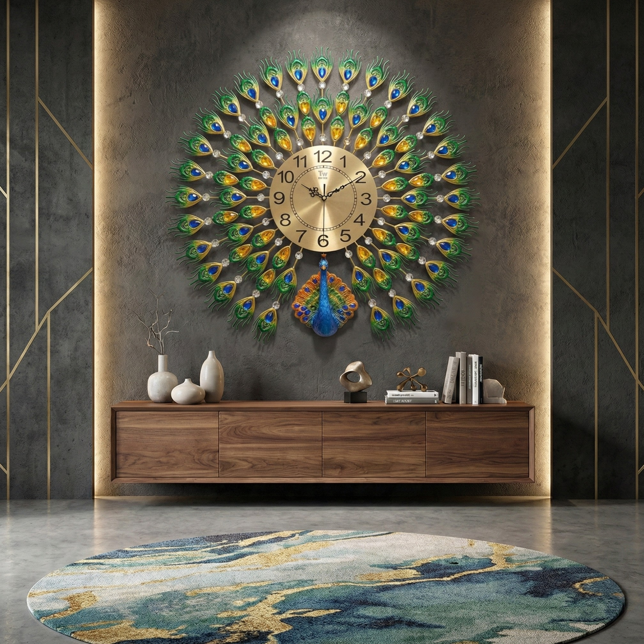 Peacock wall clocks