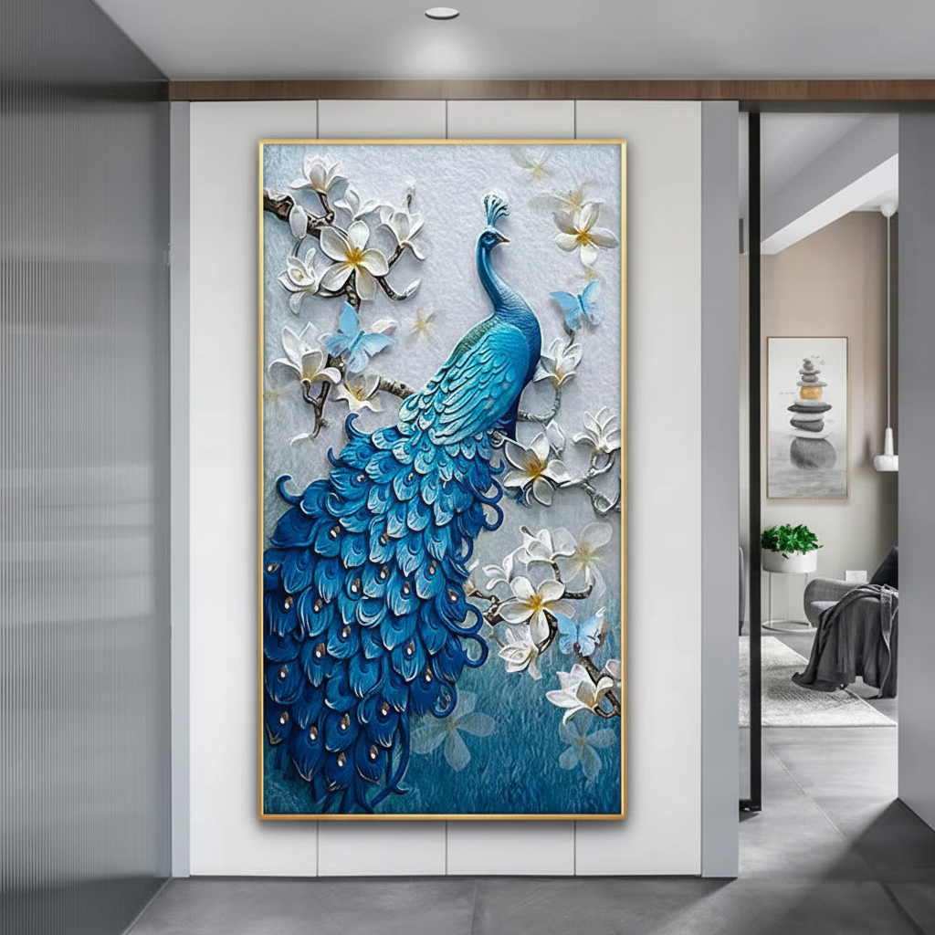 Modern Crystal Painting with Metal Frame