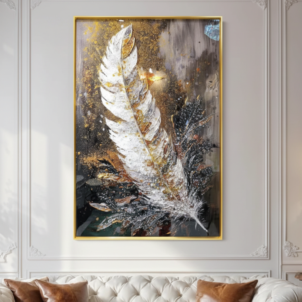 Modern Crystal Painting with Metal Frame