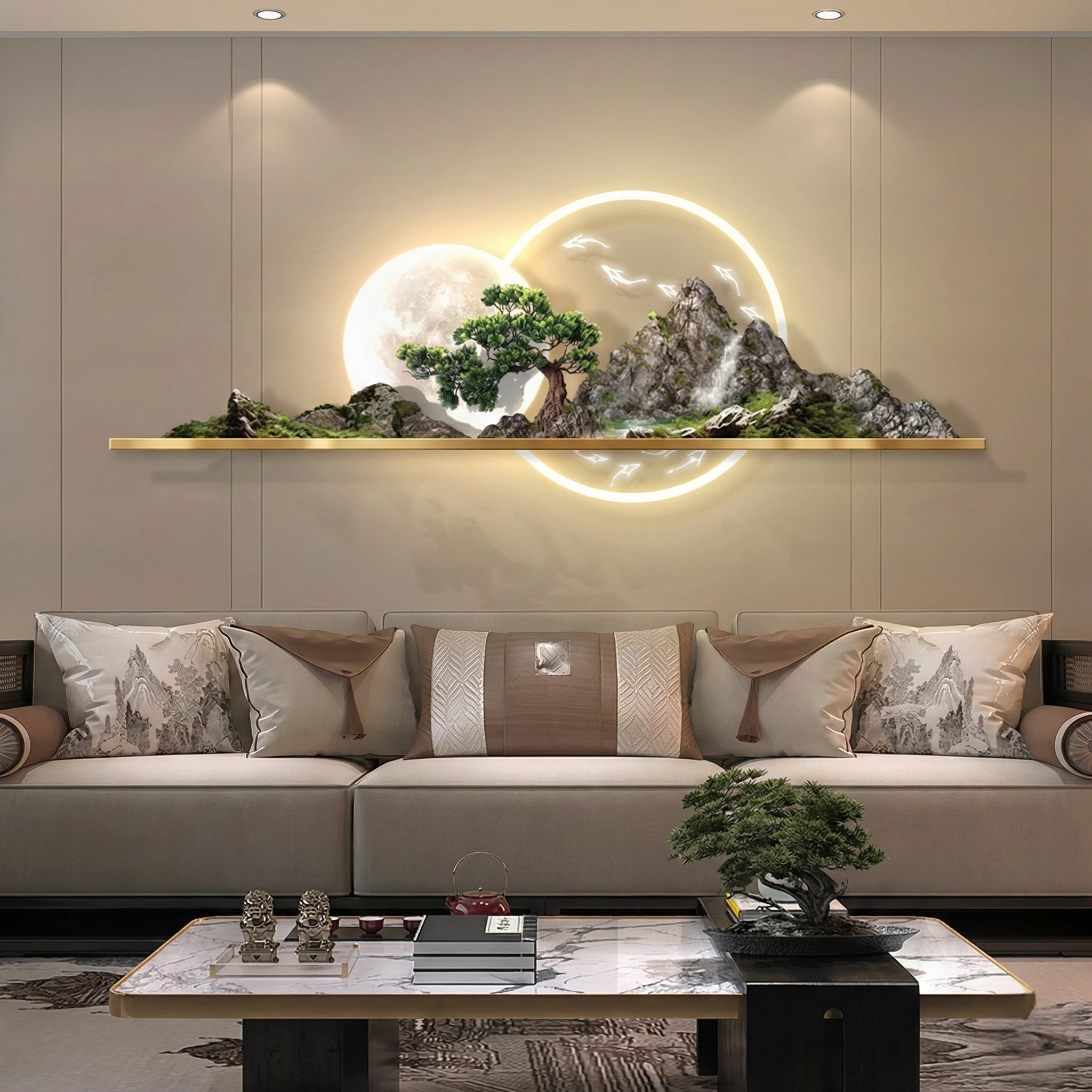 3D Crystal wall decor with led lights