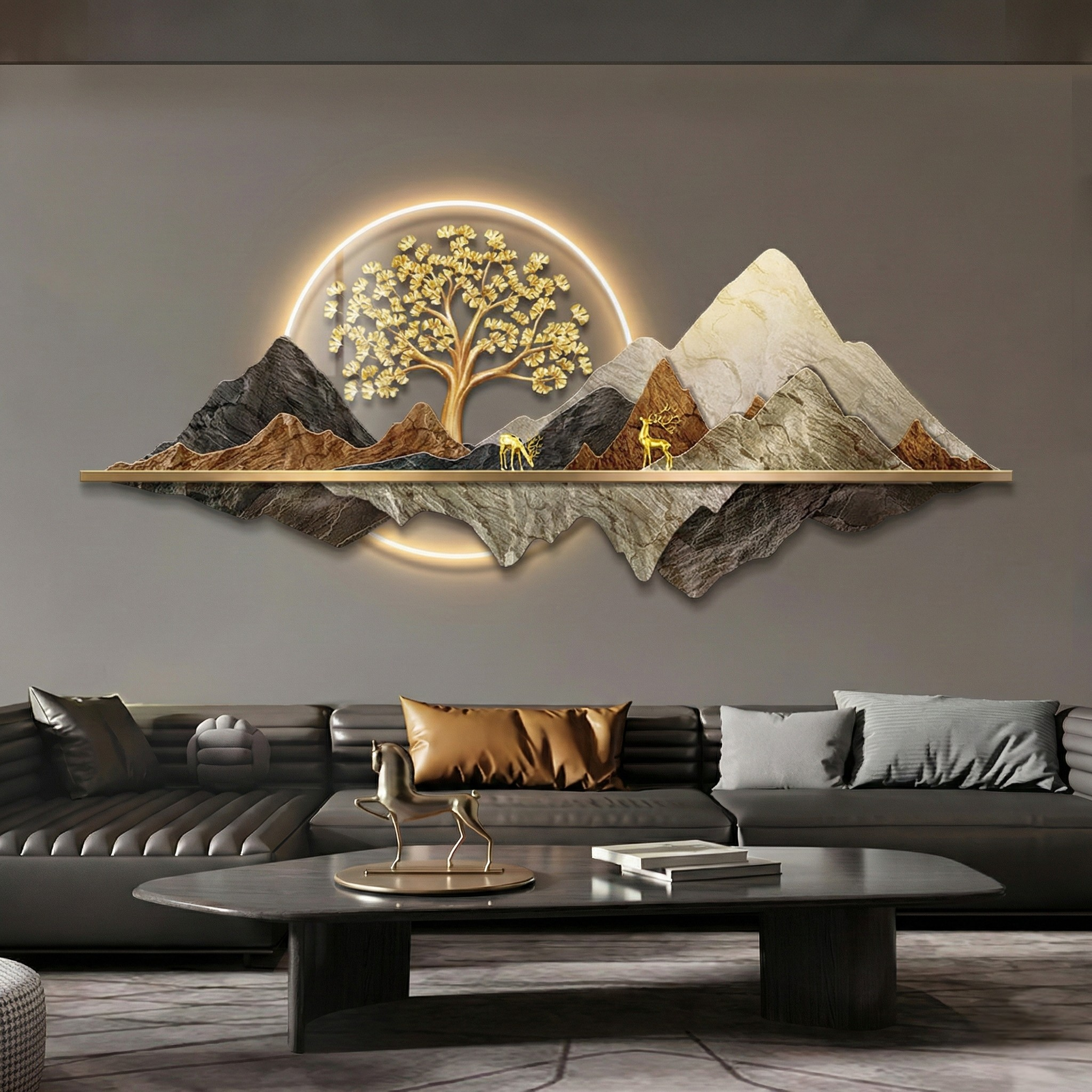 3D Crystal wall decor with led lights