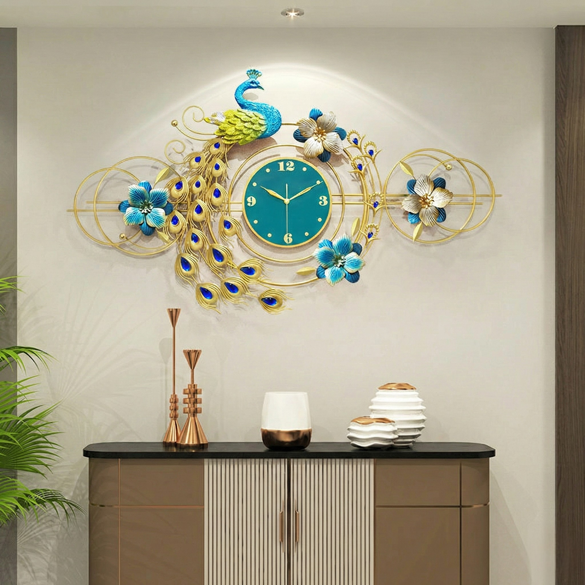 Peacock wall clocks