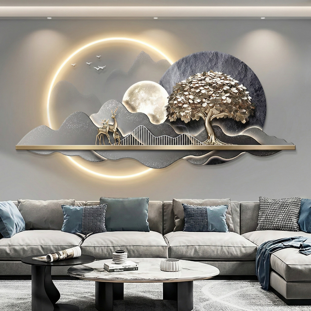 3D Crystal wall decor with led lights