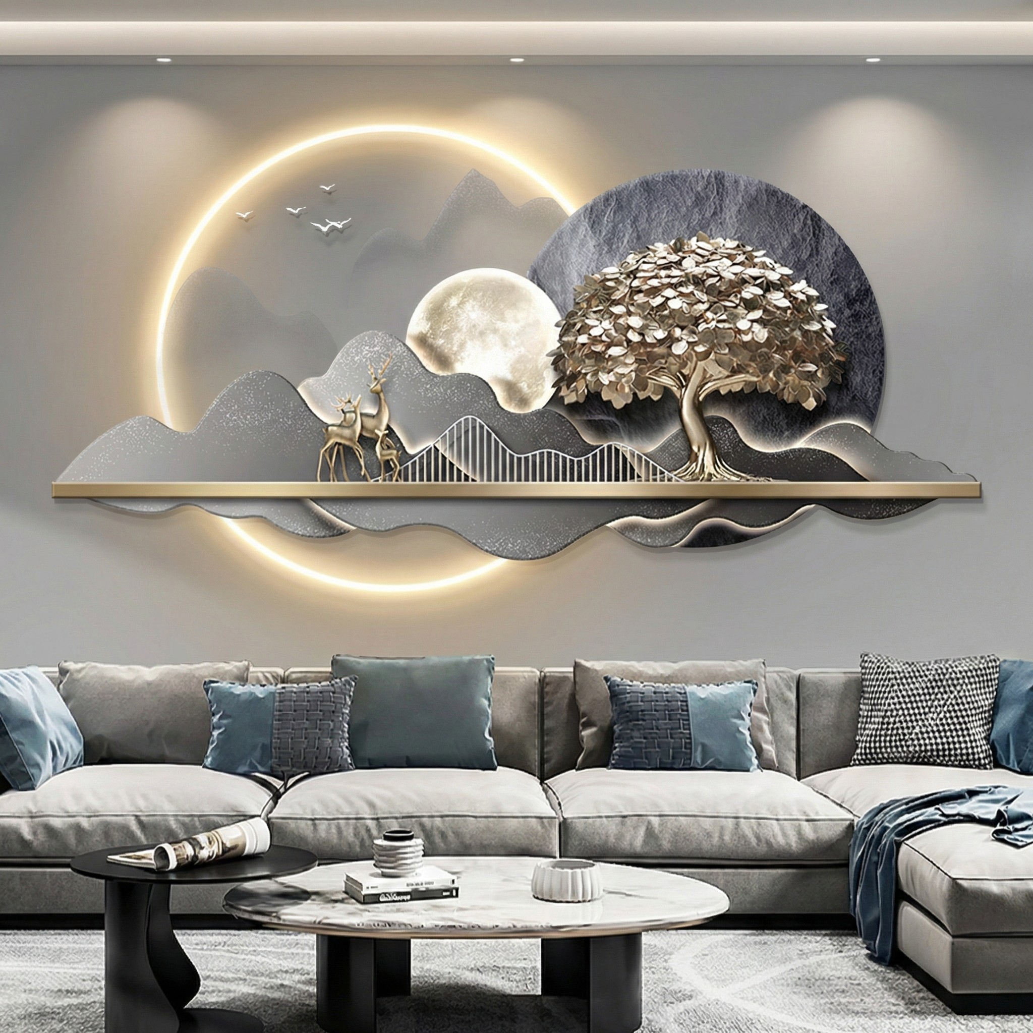 3D Crystal wall decor with led lights