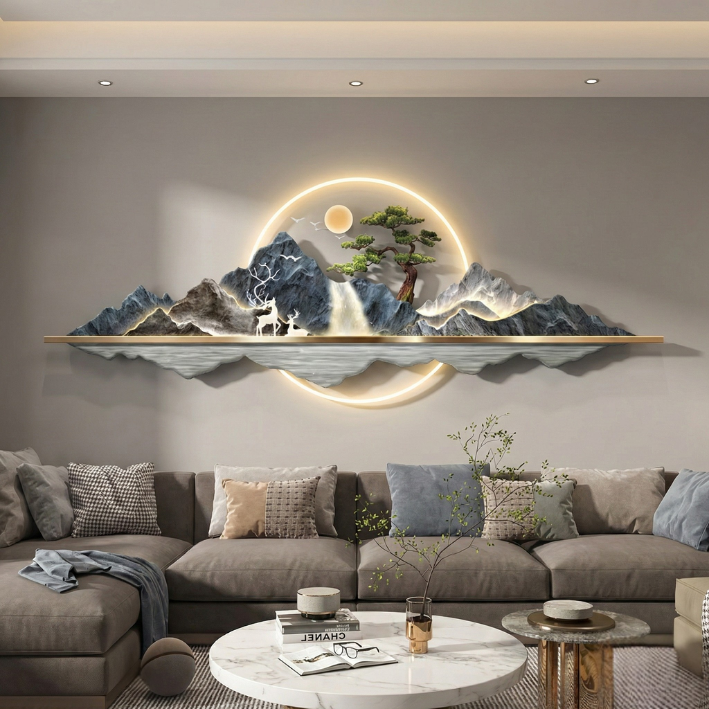 3D Crystal wall decor with led lights