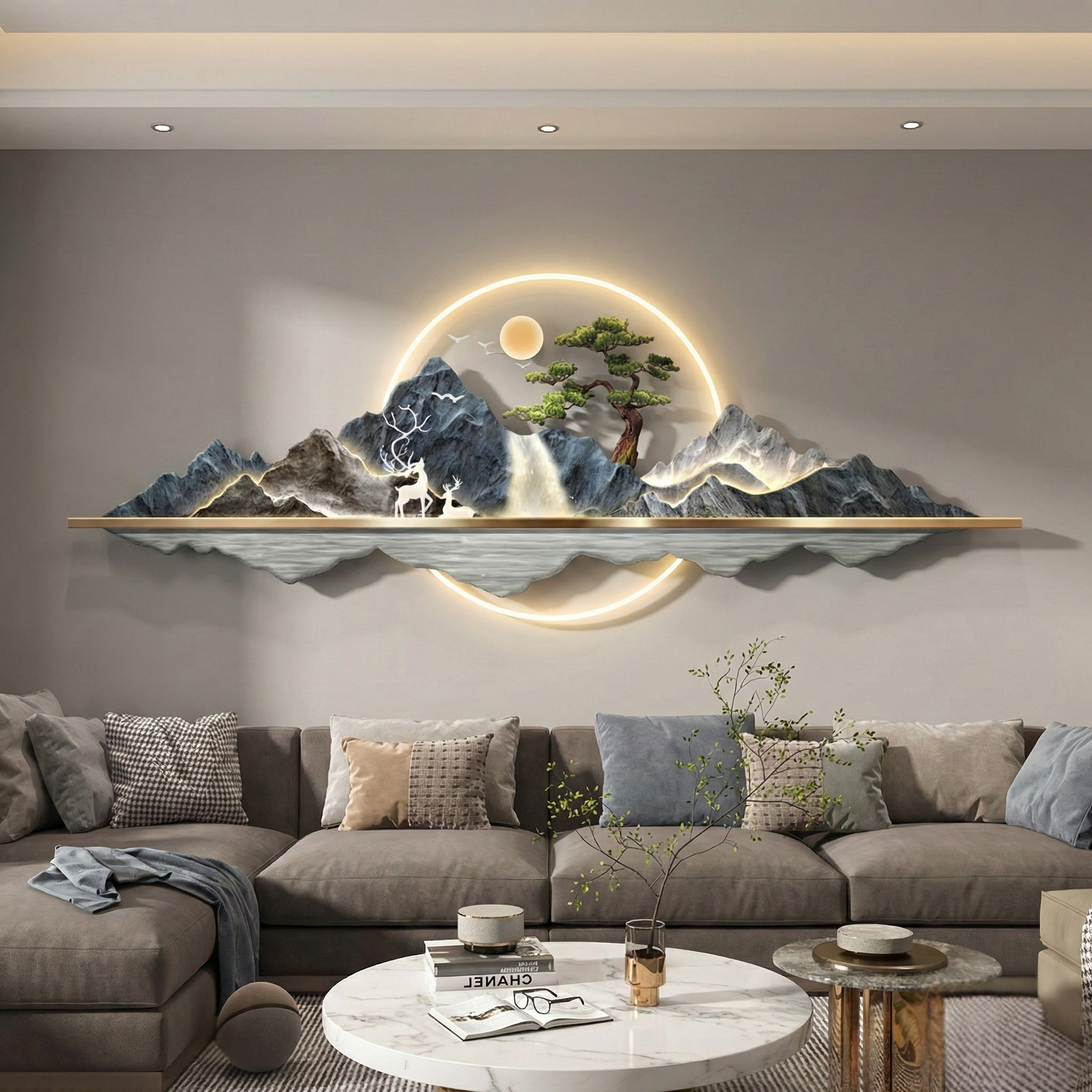 3D Crystal wall decor with led lights