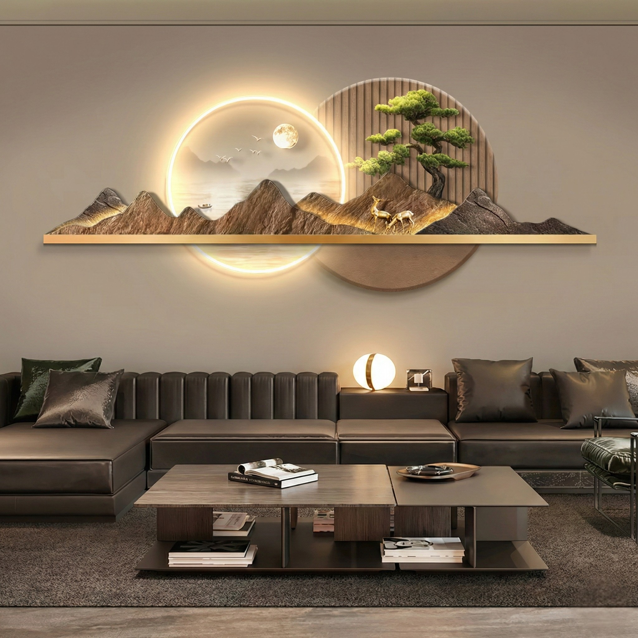 3D Crystal wall decor with led lights