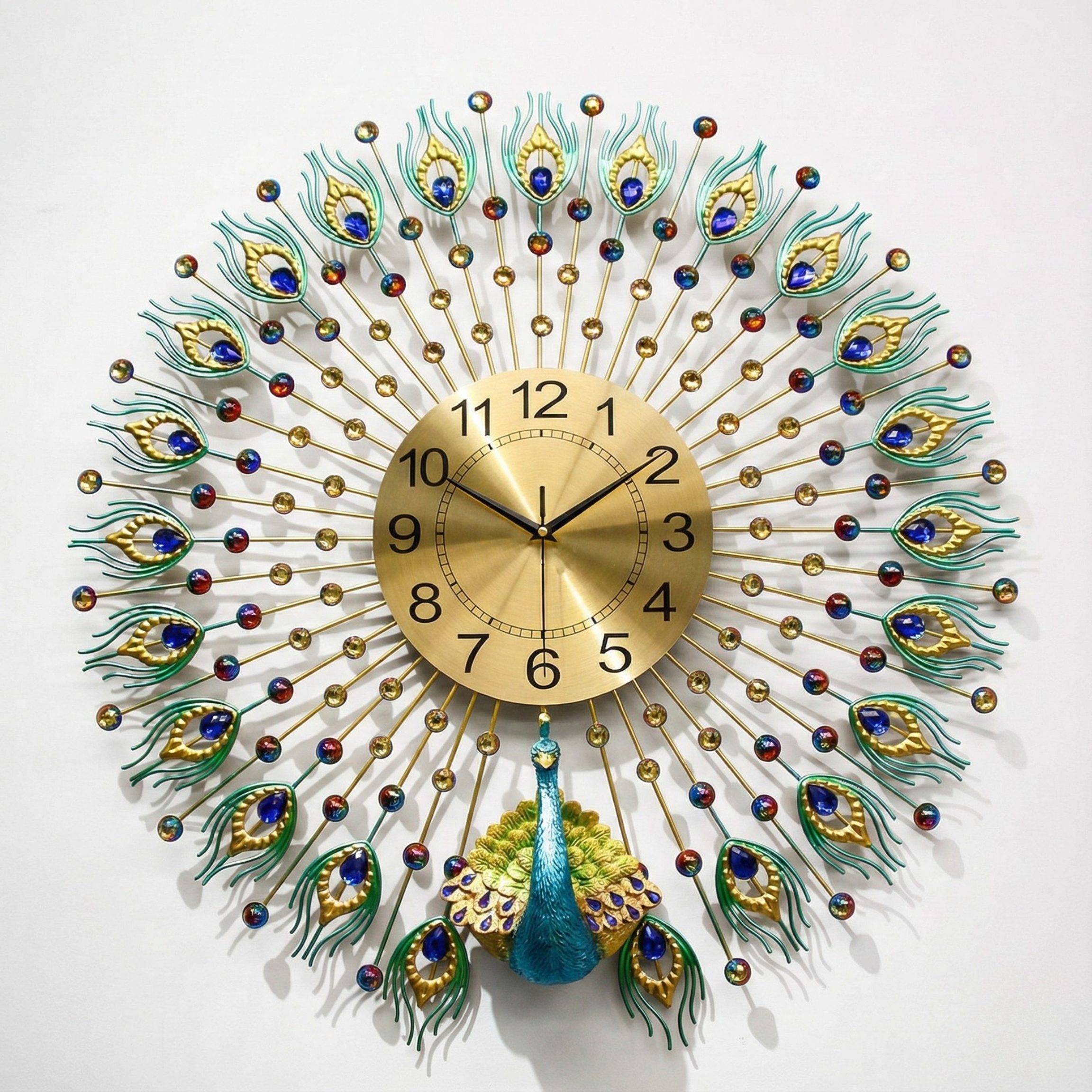Peacock wall clock