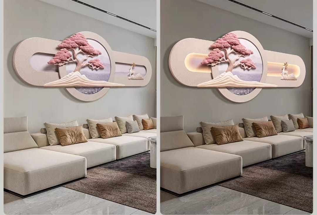 Relife Sakura Deer LED Luxury Wall Decor - Premium 3D Illuminated Art Panel