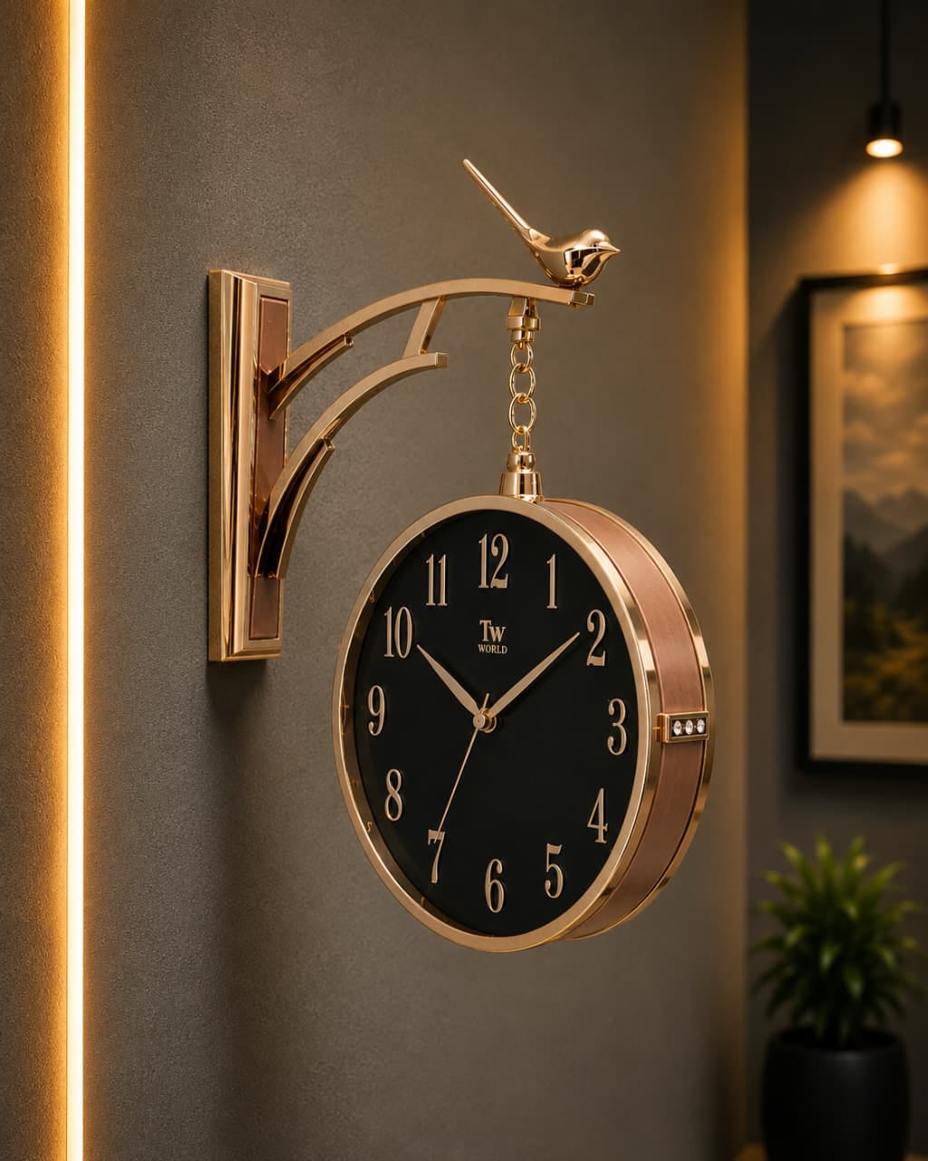 Vintage Dual Dial Hanging Clock – Songbird Accent