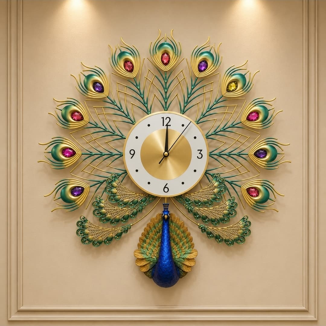 Peacock wall clocks