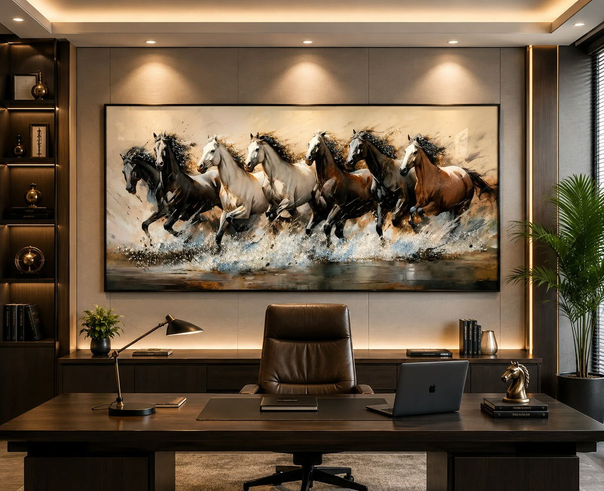 Elegant Crystal Glass Painting with Premium Metal Frame