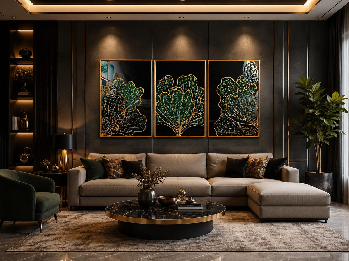 Elegant Crystal Glass Painting with Premium Metal Frame