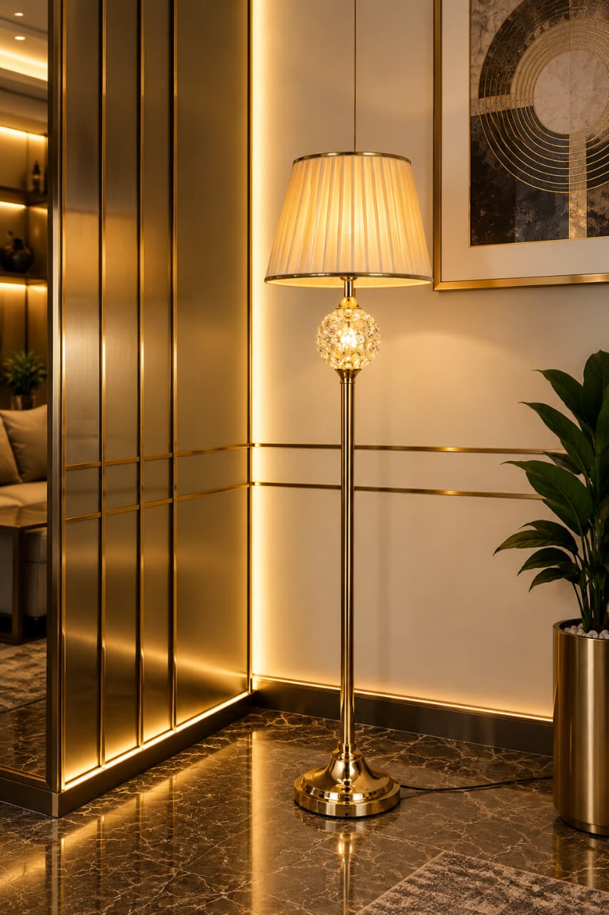 Luxury Crystal Accent Floor Lamp