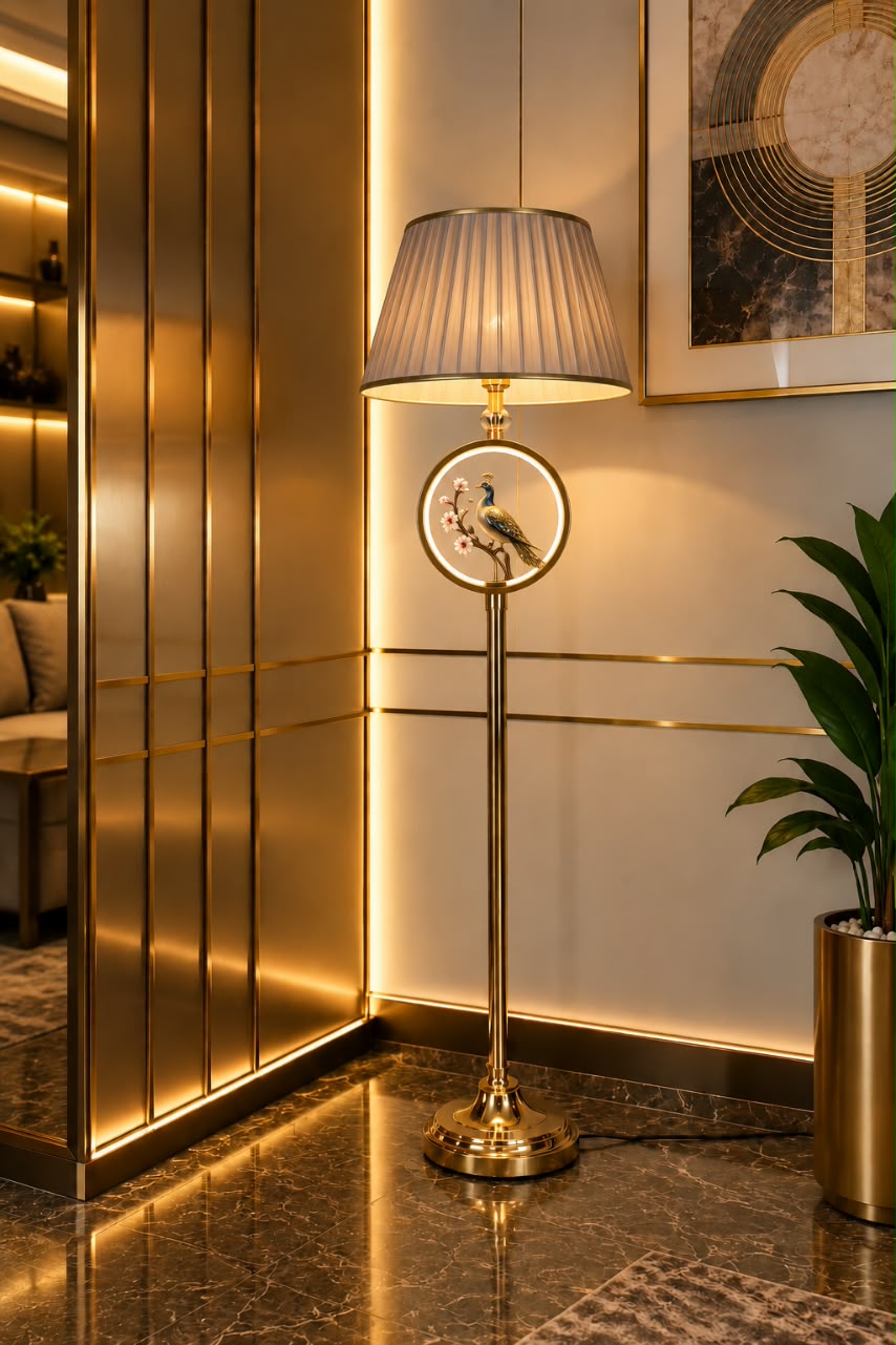 Luxury Peacock Design Floor Lamp