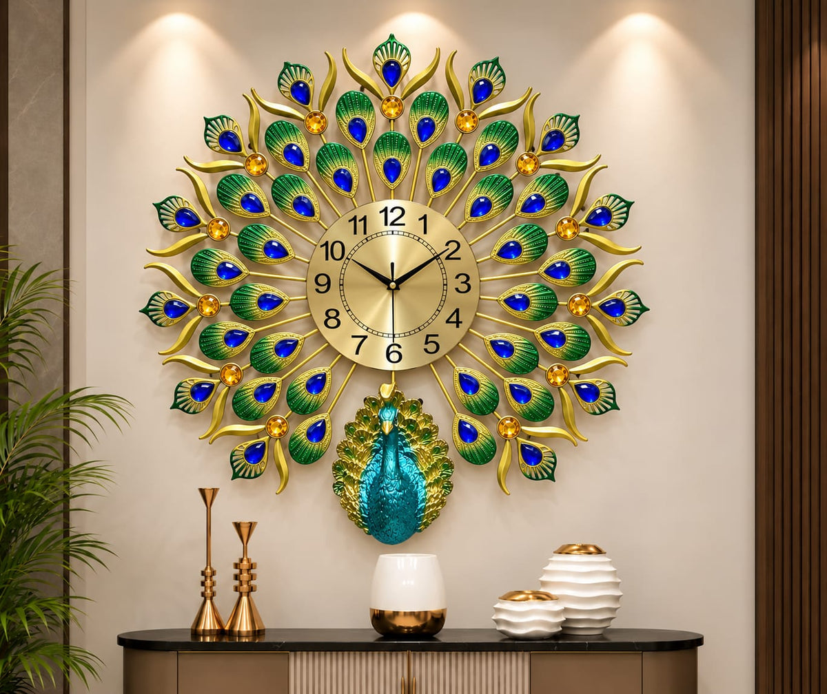 🦚 Imported Peacock Wall Clock Royal Luxury for Your Home ✨