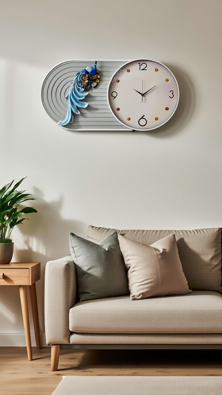 3d imported wall clock with metall framing