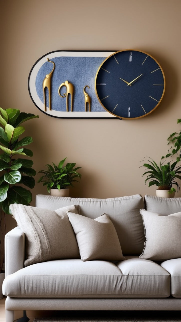 3d imported wall clock with metall framing