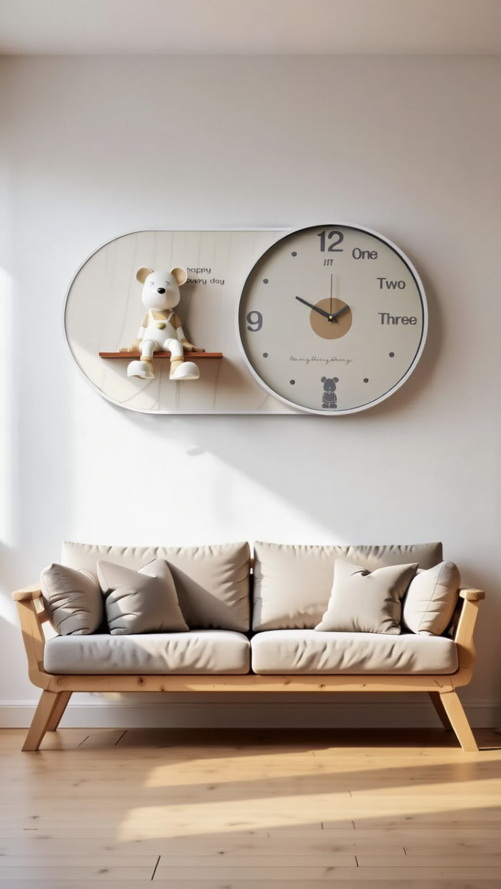 3d imported wall clock with metall framing