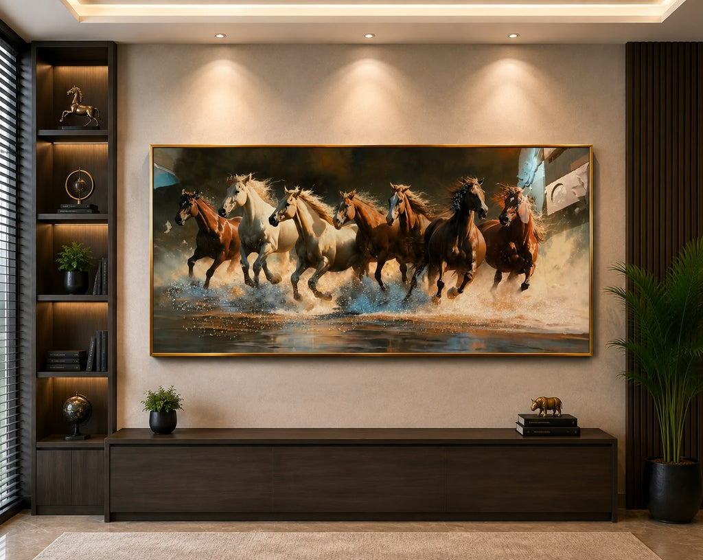 Elegant Crystal Glass Painting with Premium Metal Frame