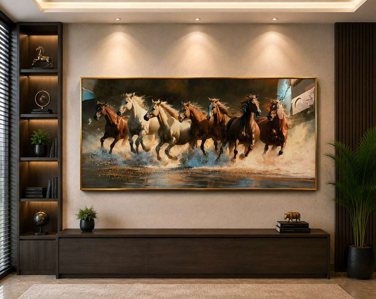 Elegant Crystal Glass Painting with Premium Metal Frame