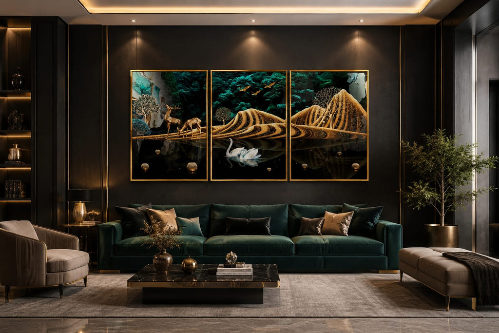 Elegant Crystal Glass Painting with Premium Metal Frame