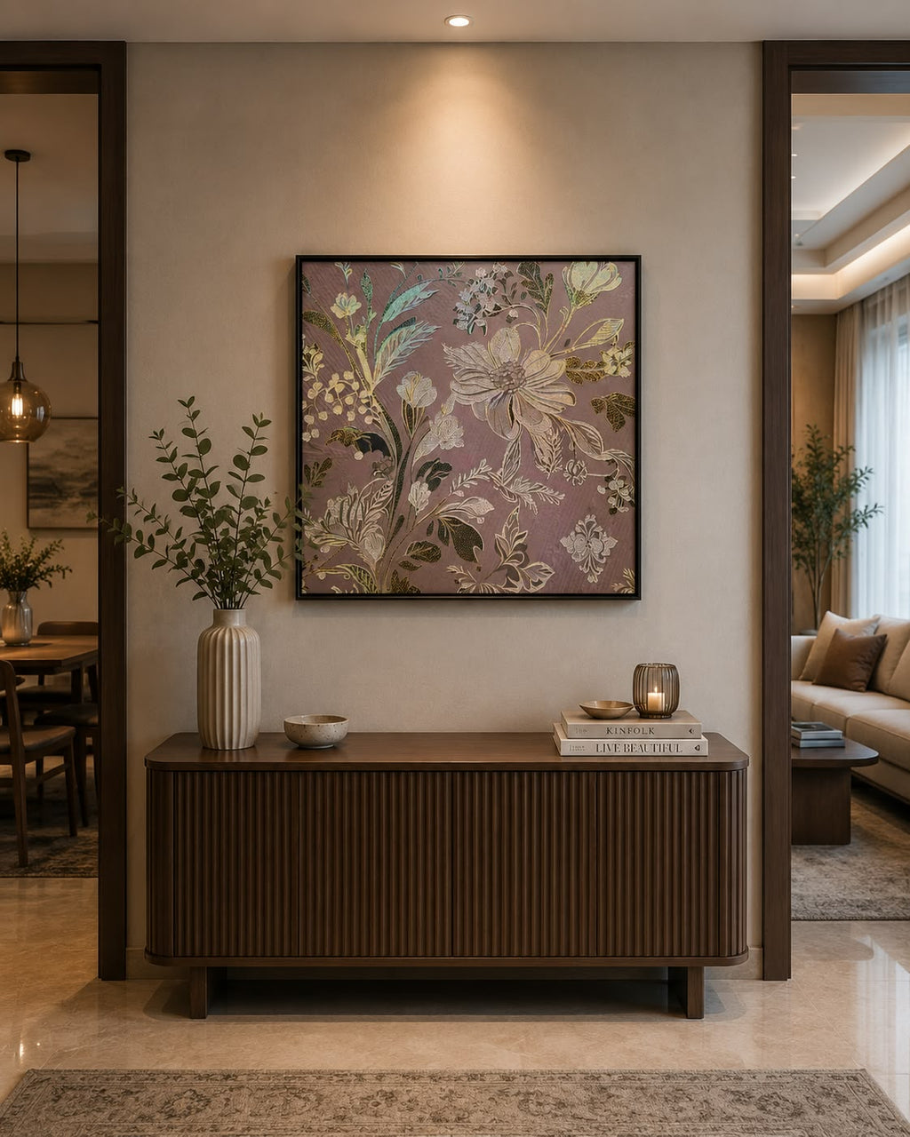 Premium Leather Wall Painting Elegant Modern Artwork