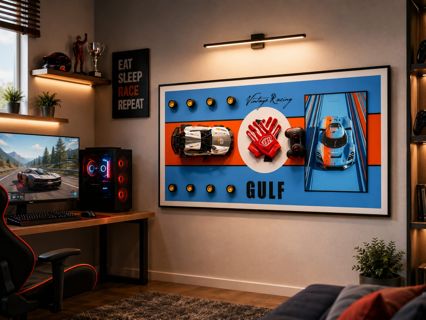 RC – Vintage Racing Cars Premium Wall Painting
