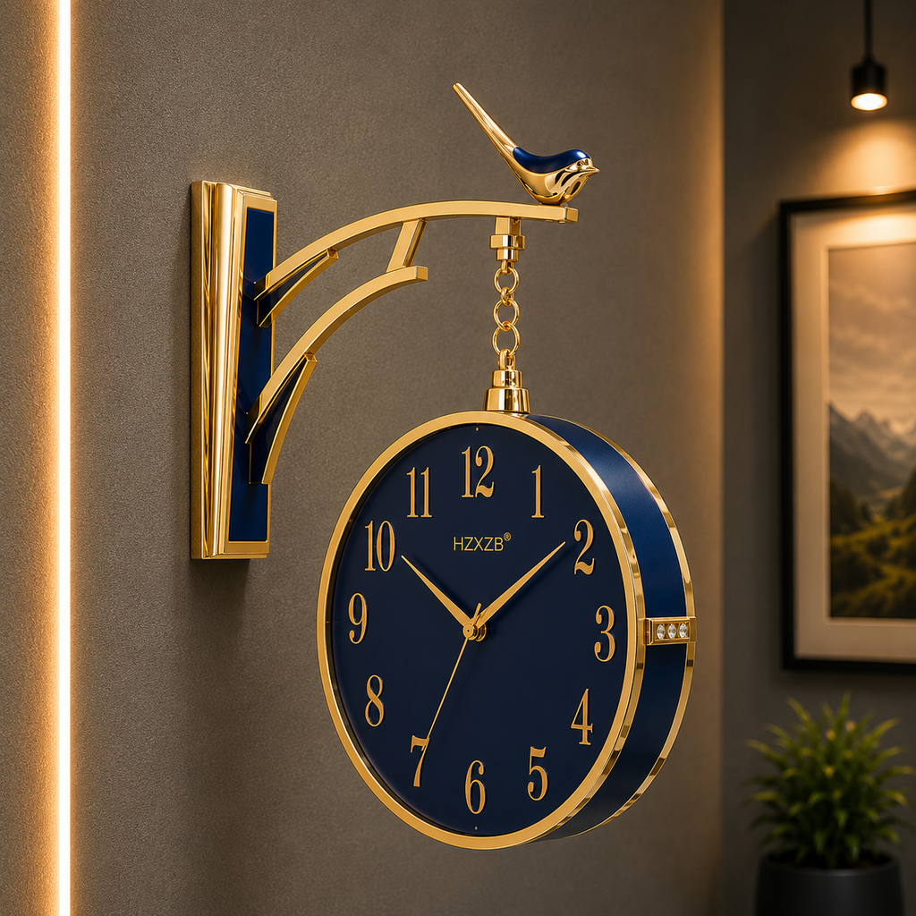 Vintage Dual Dial Hanging Clock – Songbird Accent